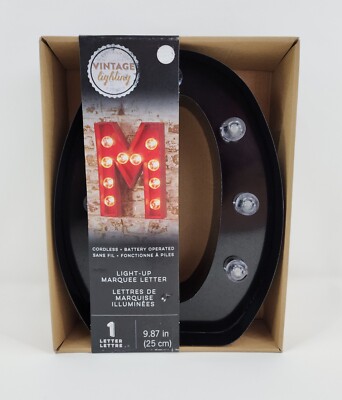 9.9'' Metal ''O'' Black Marquee Sign LED Cordless