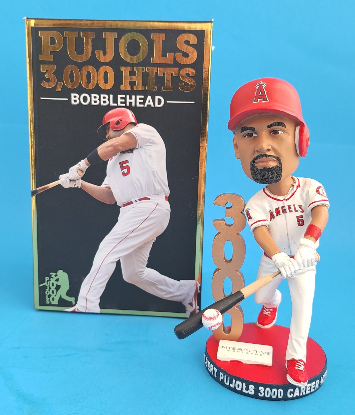 【美品】アルバート・プホルス ボブルヘッド 3000本安打記念 エンゼルス 来場者限定】プホルス PUJOLS3000本安打記念 ボブルヘッド MLB限定