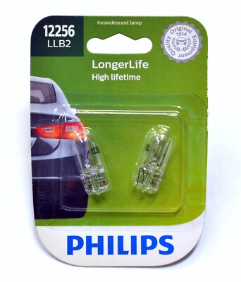 Philips LongerLife 12256 3W Two Bulbs Front Side Marker Light Replace Stock OE