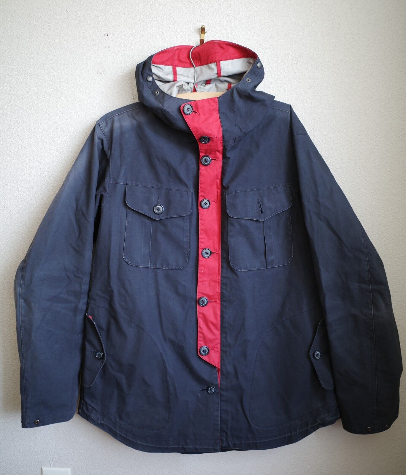 Men's Barbour x Tokihito Yoshida Colpel Size XL Red Navy Men's Barbour x Tokihito Yoshida Colpel Size XL Red Navy