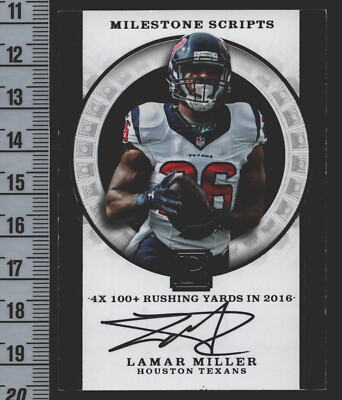Lamar Miller 2017 Pantheon Milestone Scripts Autograph #LM Texans RB Auto 85 /99