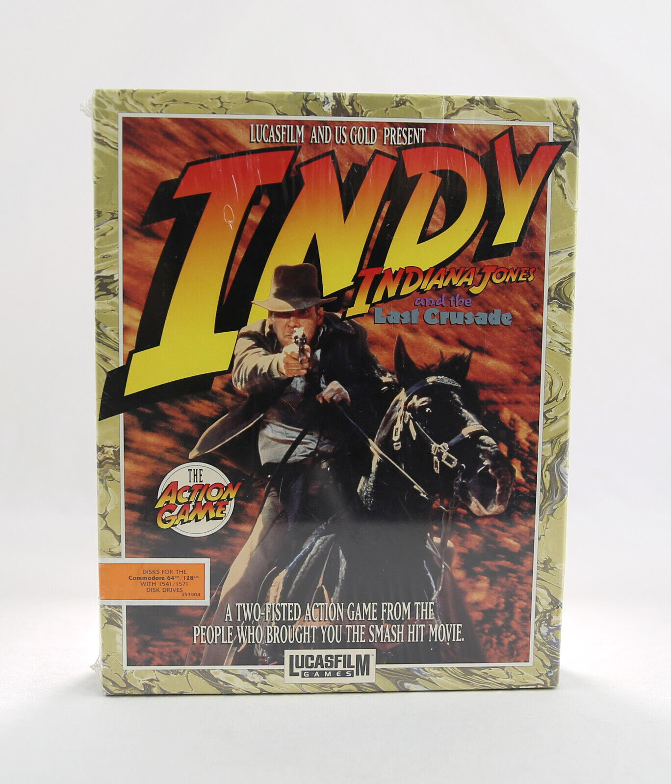 SEALED Lucasfilm Indiana Jones and the Last Crusade ACTION C64 Big Box PC 1989 SEALED Lucasfilm Indiana Jones and the Last Crusade ACTION C64 Big Box PC 1989