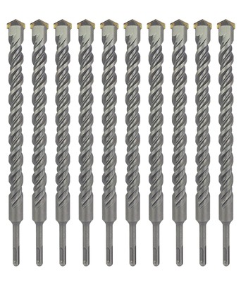 SDS-Plus Hammer Drill Bit 3/4 In.x10 In. Rotary Masonry Drill Carbide Tip-10Pcs