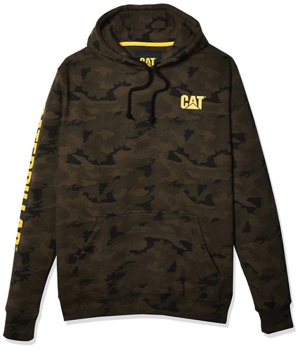 Caterpillar - Мужская толстовка с капюшоном и баннером торговой марки Caterpillar, ночной камуфляж, 3XLarge