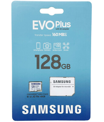 SAMSUNG EVO Plus 128GB MicroSD Micro Flash Memory Card w/ SD Adapter 160MB/s