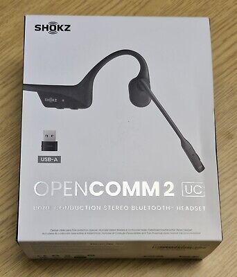 Shokz OpenComm 2 UC USB-A Bluetooth Bone Conduction Headset Black Brand New