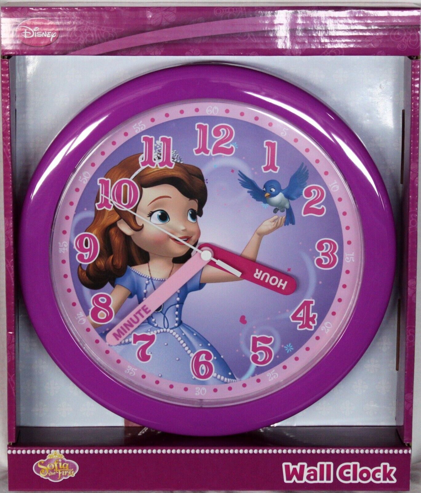 New in pack, Disney Sofia the First, 9 inches round Wall Clock...
