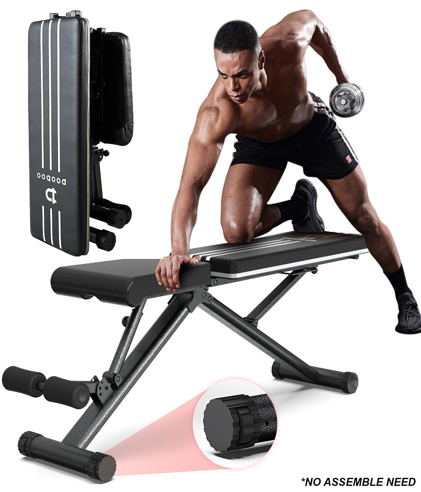 Adjustable Dumbbell Weight Bench Full Body Workout Folding I