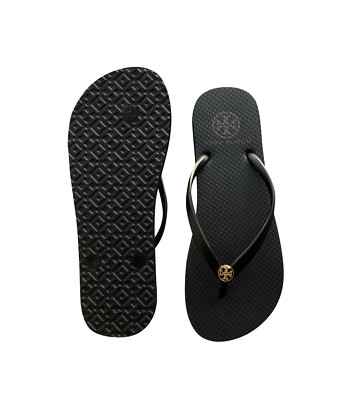 Tory Burch  THIN STRAP Flat US 9 Flip Flops Black Fit to US 8.5 Summer   