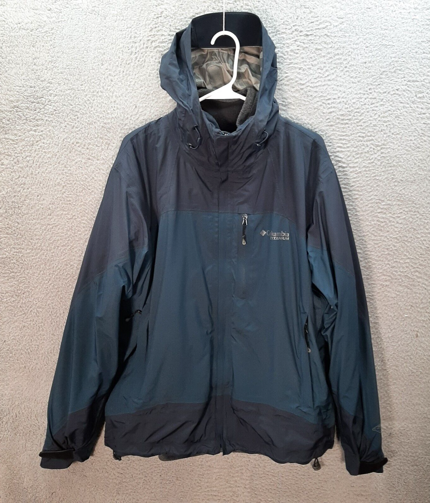 Columbia Jacket Adult Large Gray Blue Ripstop Omni Tech