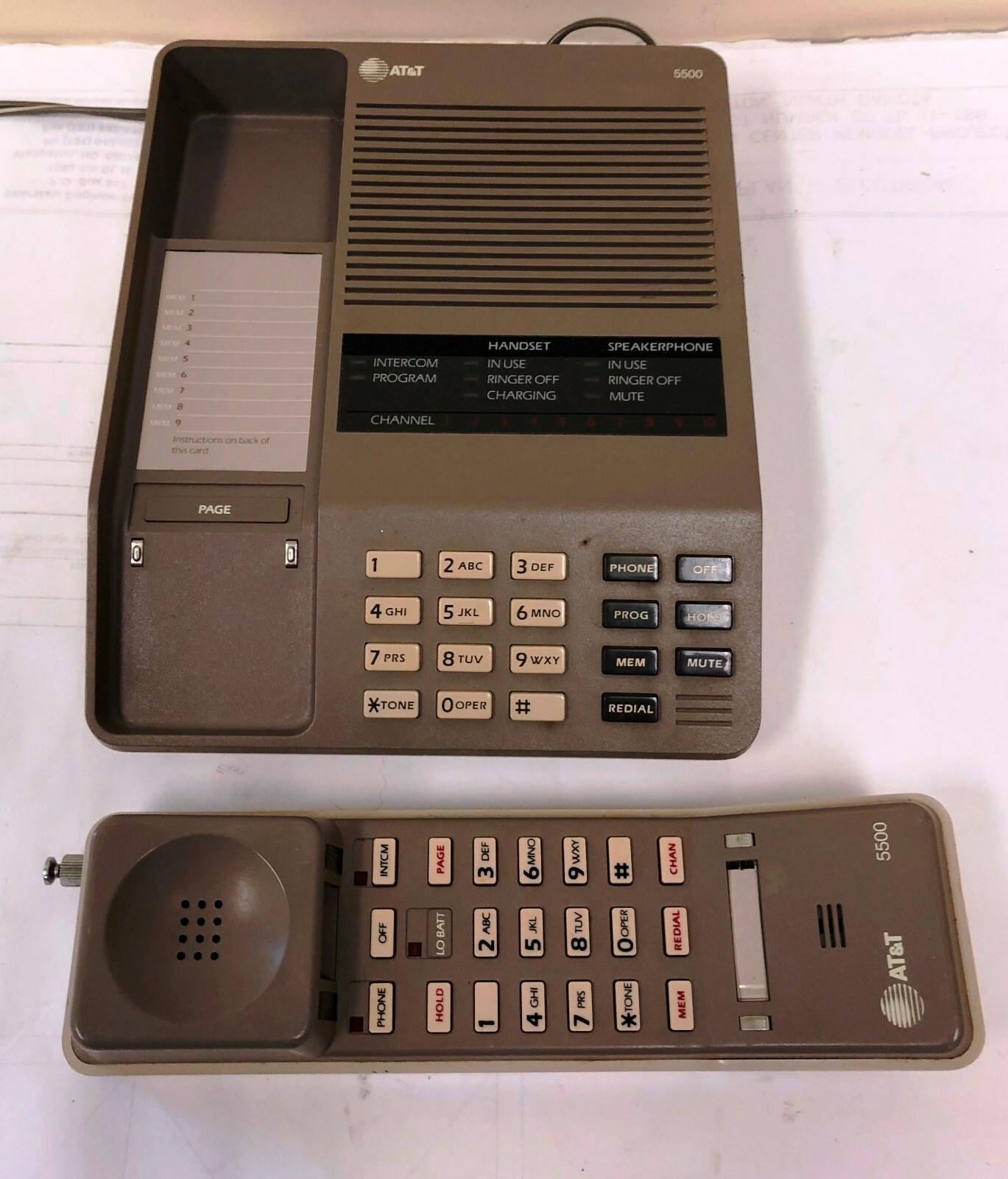 Vintage AT&T 5500 ATT 5500 Cordless phone