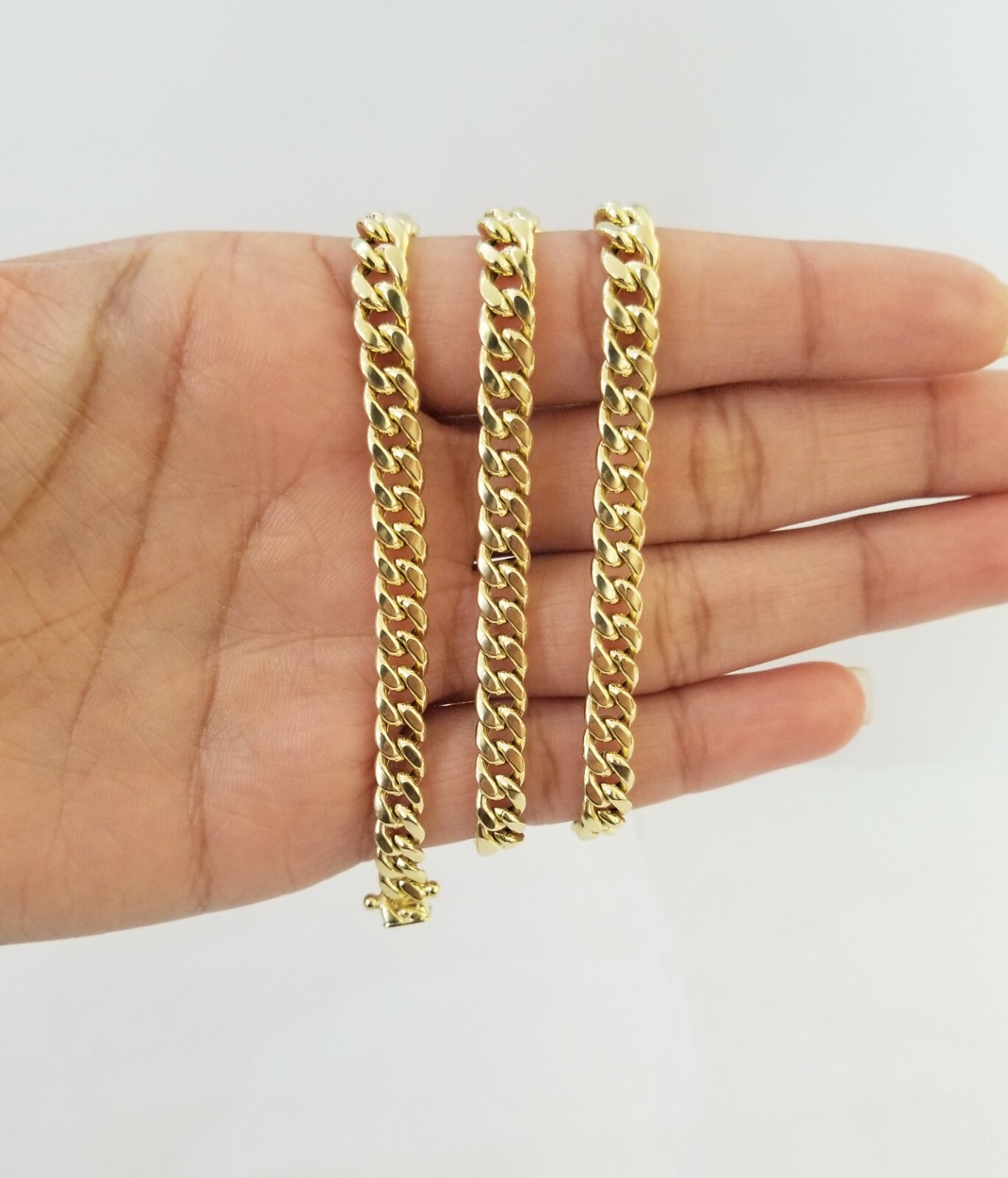 Pre-owned Globalwatches10 Real 14k Gold Miami Cuban Link Necklace Chain 6mm 20" Box Lock In Yellow