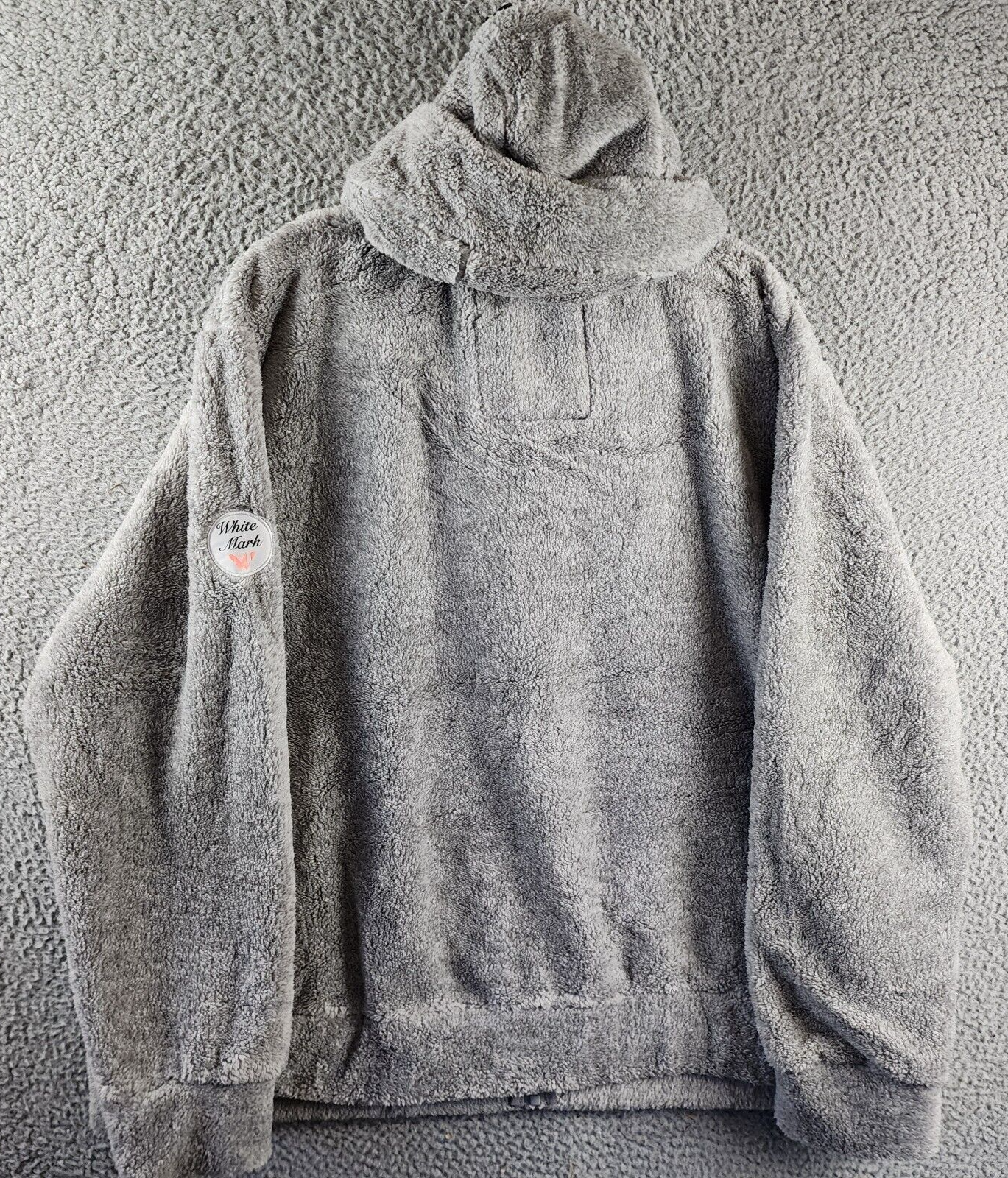 White Mark Plus Size Hooded Sherpa Jacket Women's 3XL Gray Zipper Closure L/S~ - Picture 13 of 15