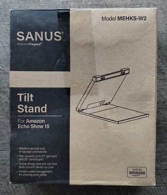 Sanus Tilt Stand Model MEHKS-W2 For Amazon Echo Show 15 NEW Missing Instructions