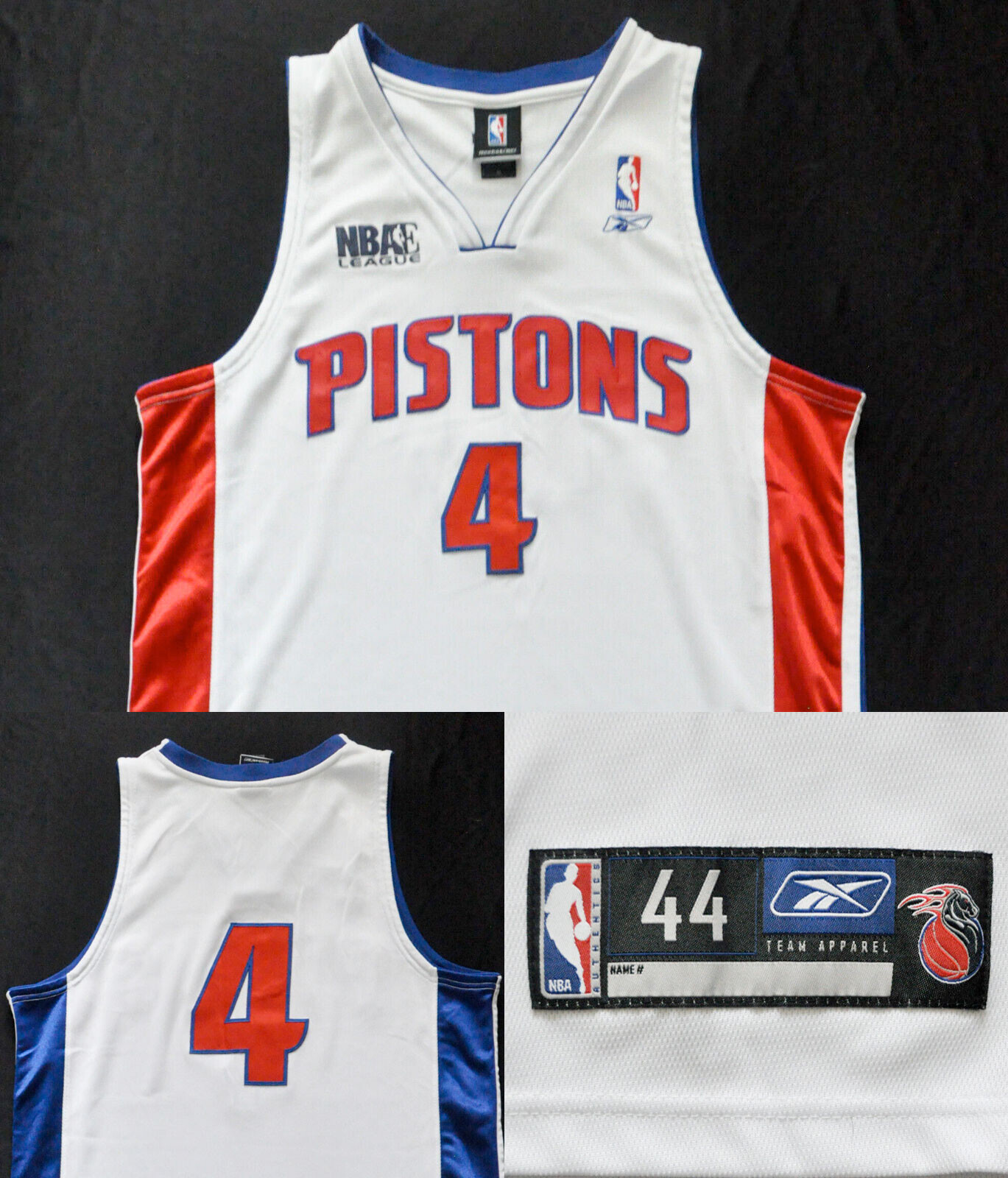 4 Detroit Pistons Reebok Jersey Authentic No Name NBA E