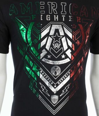 AMERICAN FIGHTER Men's T-Shirt KENDELTON Athletic Black Biker MMA S-4XL
