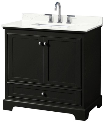 Wyndham Collection WCS202036S-QTZ-US3MXX Deborah 36'' - Dark Espresso / Giotto