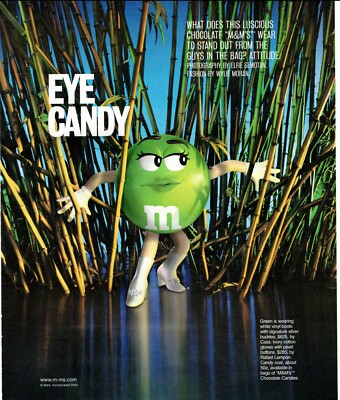 2000 modern magazine AD for M & M's Candy, Eye Candy Lost in