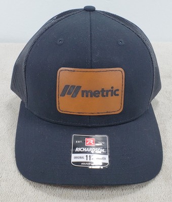Richardson METRIC Patch Trucker Cap Hat Mesh Snapback Black