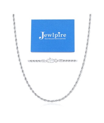Italian 925 Sterling Silver Chain Necklace for Women, 2mm Rope Chain Silver C...