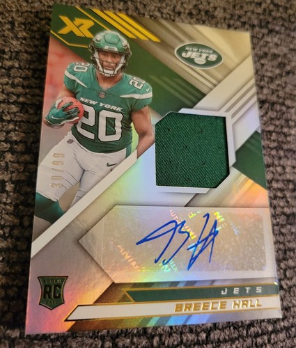 2022 PANINI XR Breece Hall RPA-BH ROOKIE PATCH AUTO RPA #d