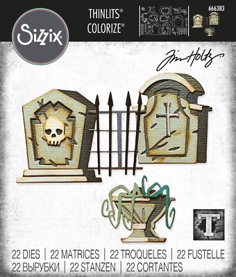 Sizzix Thinlits Graveyard Colorize 22pc set #666383 Retail $34.99 by Tim Holtz