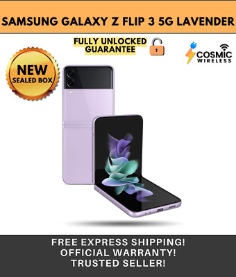 NEW Samsung Galaxy Z Flip 3 5G (SM-F711U) - 128GB (GSM) Unlocked - Lavender