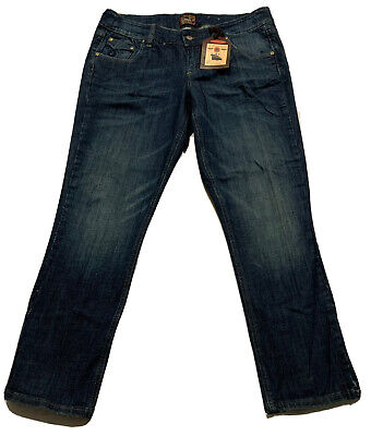 Z Cavaricci Vintage Jeans Dark Wash Crop 5 Pocket Stretch Womens Size 12 NWT