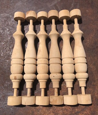 Six 6 Oak Wood SPINDLES/DOWELS For Building/Refurbishing Projects