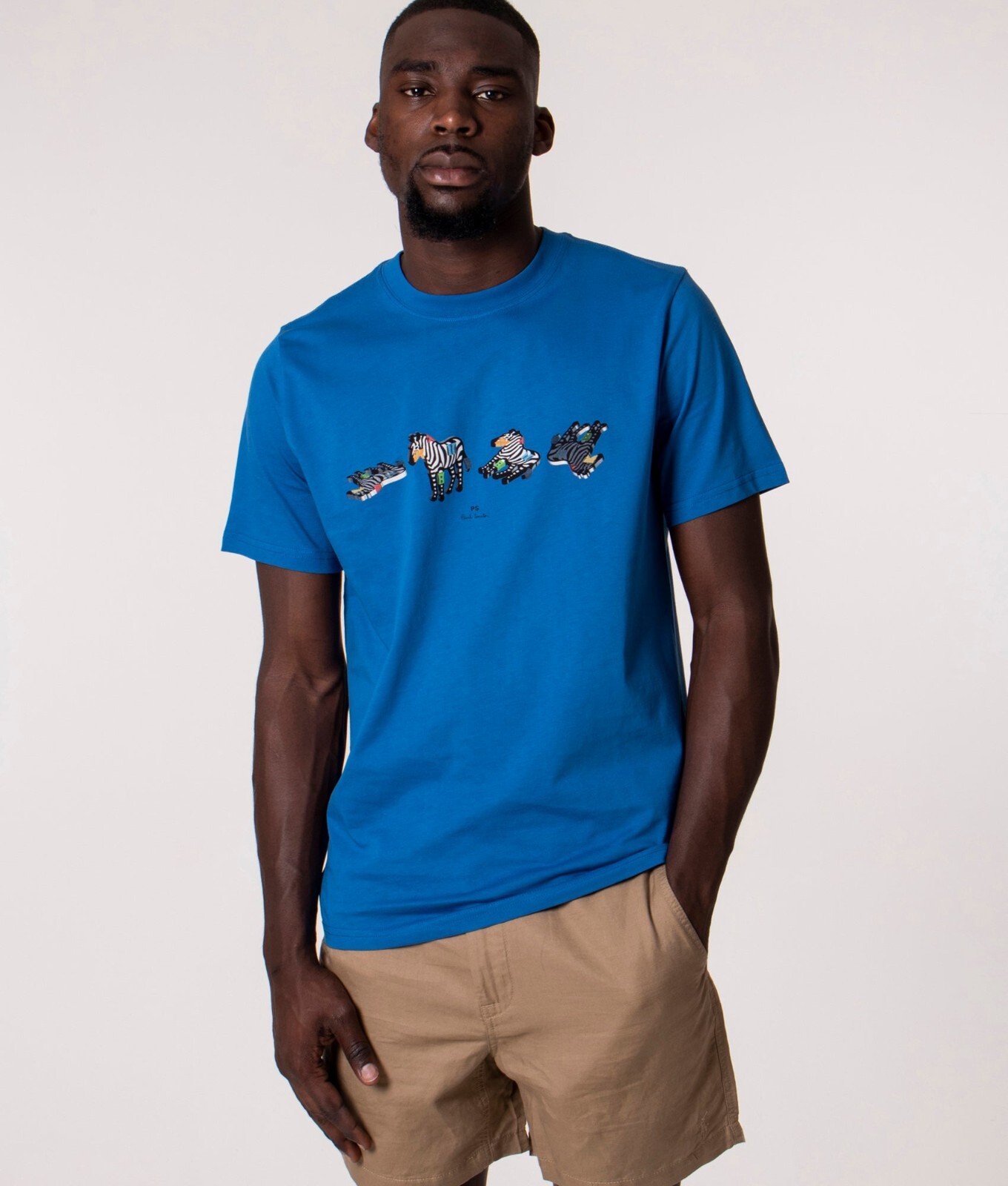 PS Paul Smith L13254 Mens Blue 4 Zebras T-Shirt Size XXL | eBay
