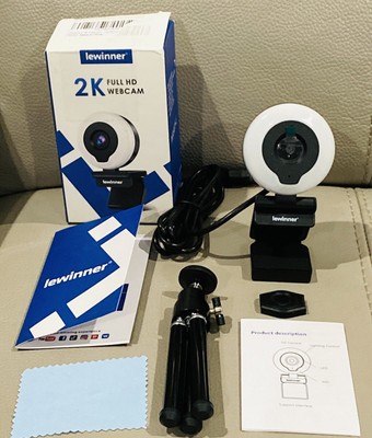 2K Webcam with Ring Light & Tripod & Microphone, HD Streaming With USB $49 Value