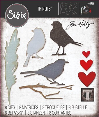 Tim Holtz ''VAULT LOVEBIRDS'' Sizzix Thinlits Cutting Dies Spring 2024