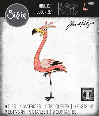 Sizzix Thinlits 9pc set - Gladys Colorize #665851 Retail $24.99 design Tim Holtz