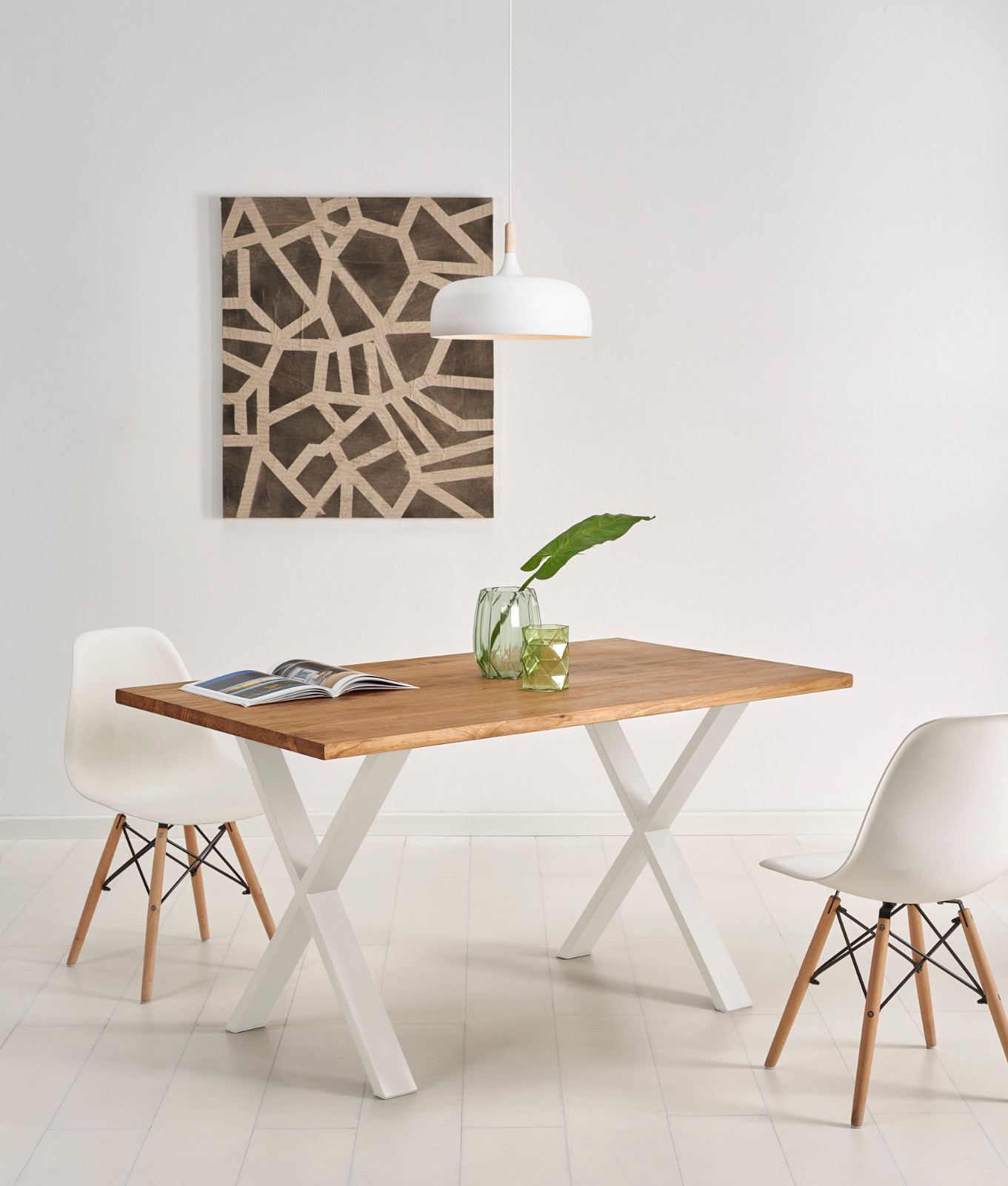 HOGAR24-Mesa Comedor, salón, Oficina. Tablero madera maciza y patas de