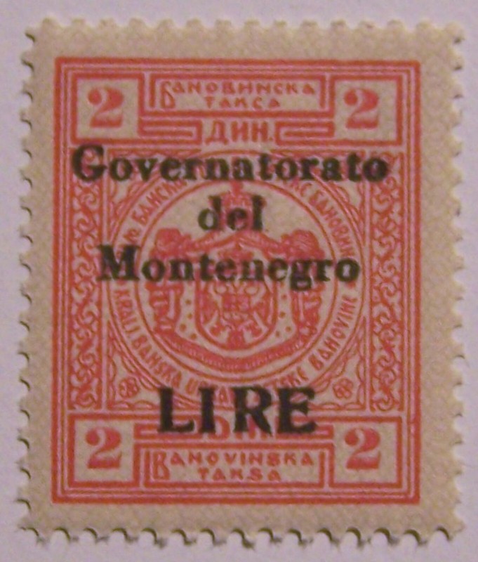 Seconde Guerre Mondiale Italie - Montenegro Fiscaux Tampon Surimpression Mnh