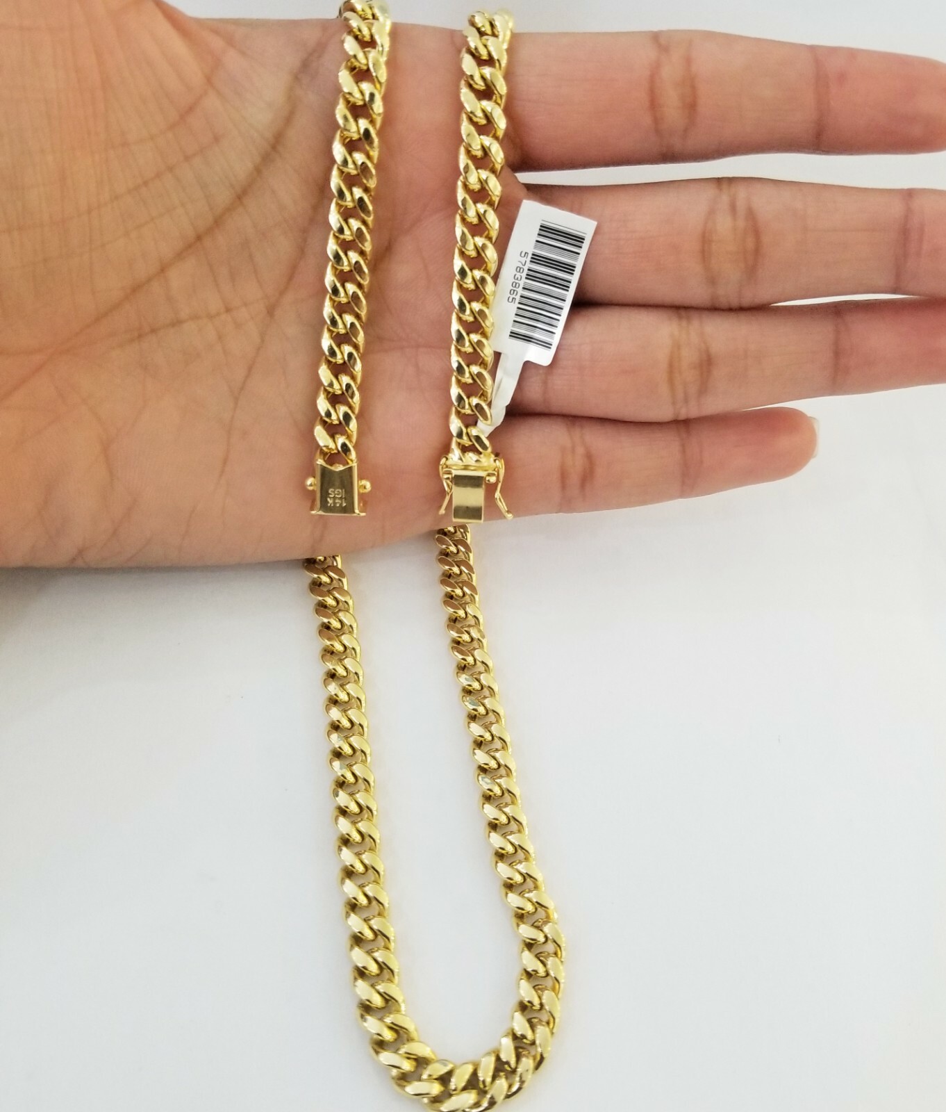 Pre-owned Globalwatches10 Real 14k Gold Miami Cuban Link Necklace Chain 6mm 20" Box Lock In Yellow