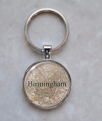 Britain Cities England UK Choose Vintage Map Keychain