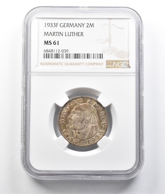 1933 F Germany 2 Marks Martin Luther MS61 NGC *7042 | eBay