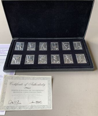 1988~ TOPPS GALLERY OF CHAMPIONS ~ ALUMINUM MINI CARDS BOX SET OF 12