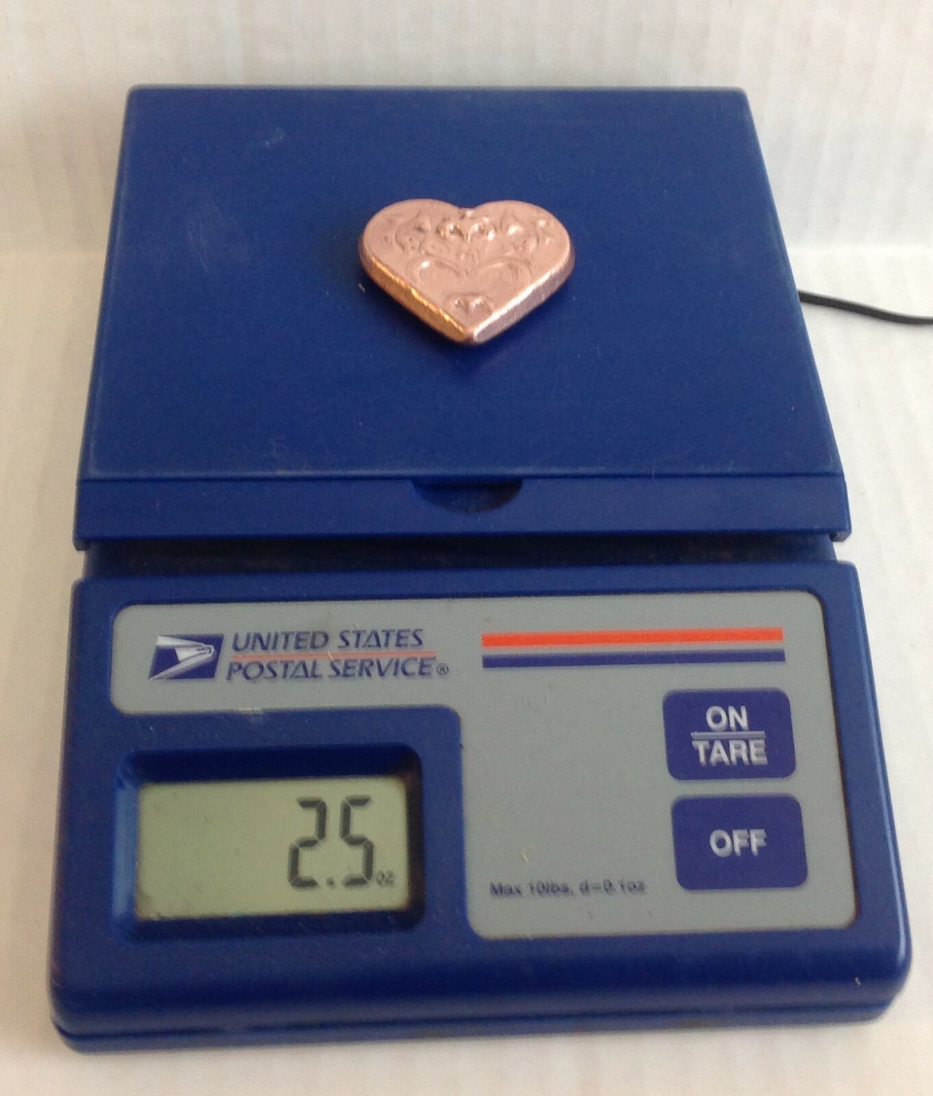 Hand Poured Copper Heart 2.5-oz Bullion Bar Ingot 1-1/2