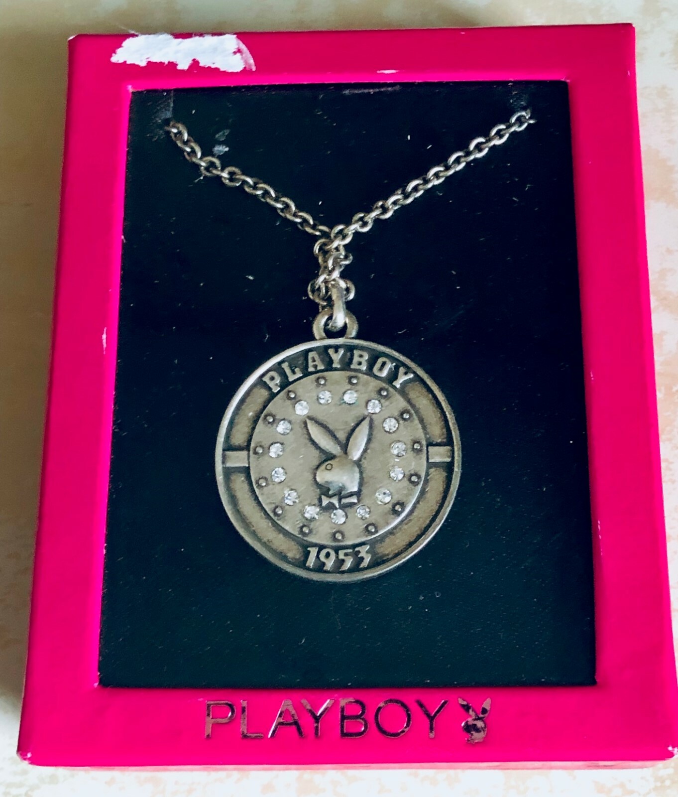 アクセサリー playboy pendant top 14k Vintage 14K Yellow Gold PLAYBOY BUNNY Charm Pendant 20