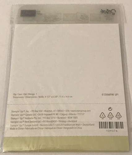 Stampin Up WILDFLOWER MEADOW Textured Impressions Embossing Folder Sizzix