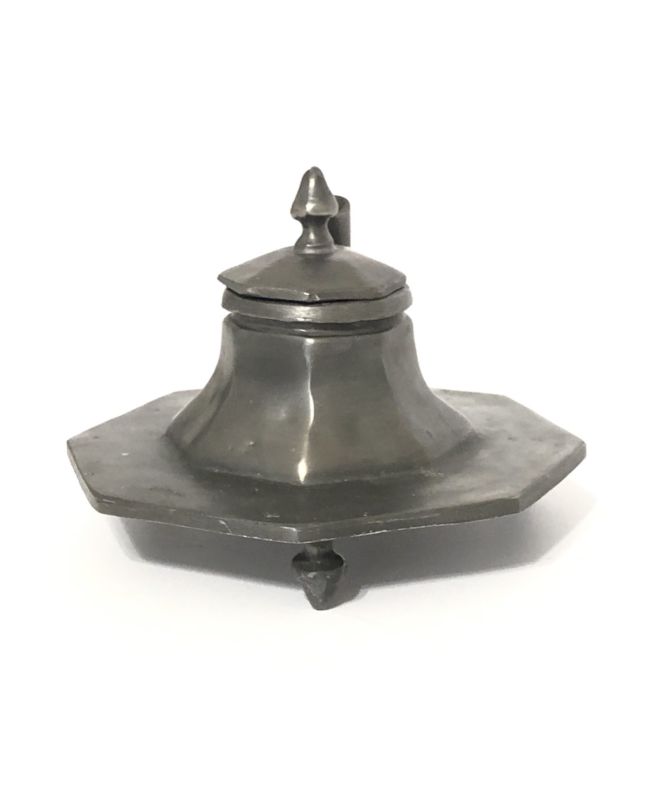 Vintage Ink Well Pen Holder Marked on Bottom Sintra 95%sn Logo mark ~ No Pen