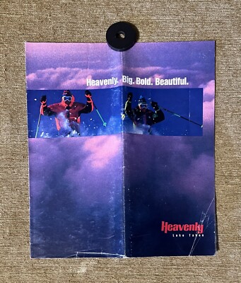 HEAVENLY 1991-92 Ski Brochure Trail Map CALIFORNIA Lake Tahoe Resort Souvenir