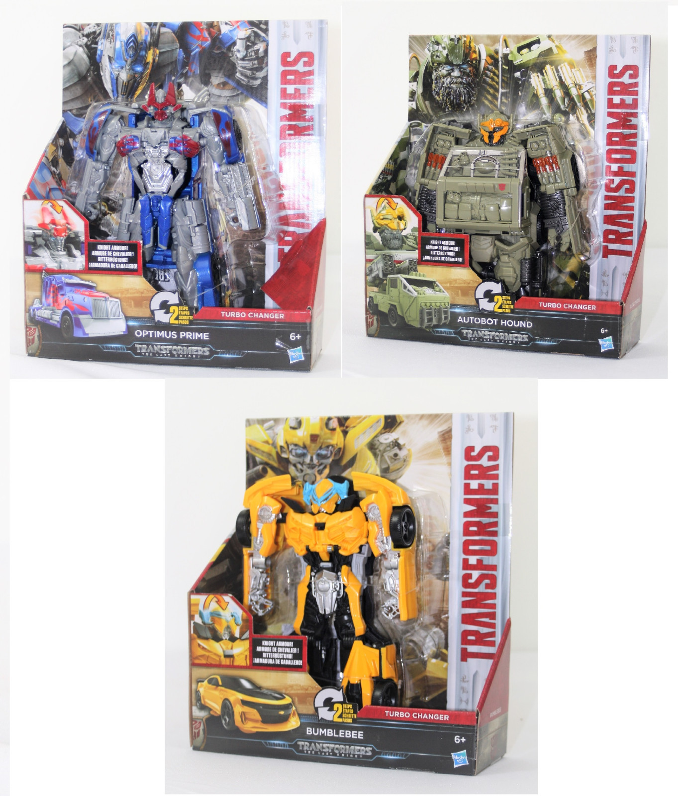 Transformers Turbo Changer, Bumblebee, Optimus Prime, Autobot Hound