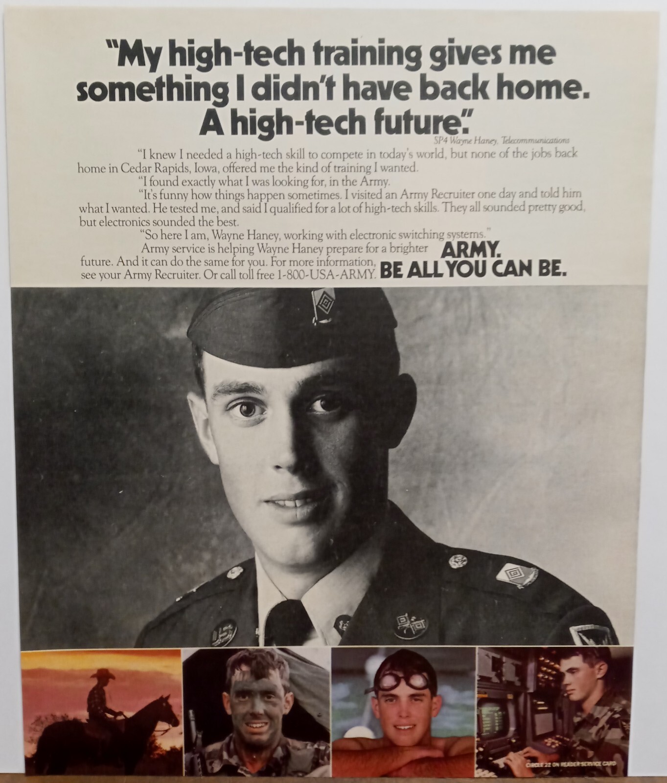 Vintage 1980s U.S. Military Recruitment - Army - Be All You Can Be 