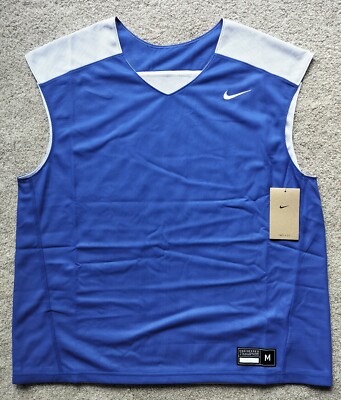 Nike Dri-FIT Men's Size M Reversible Lacrosse Training Jersey Blue White BQ3129