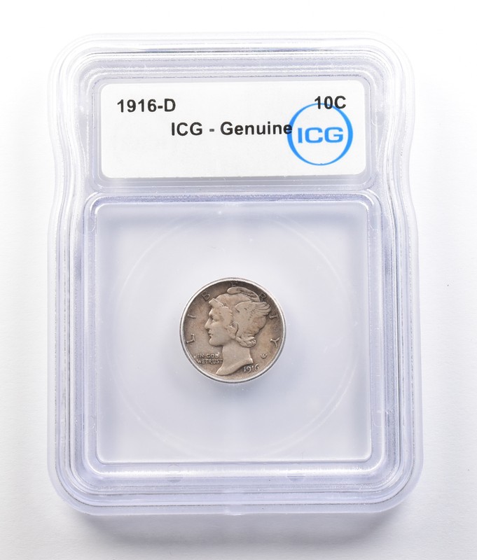 1916-D Mercury Dime Genuine ICG *0776