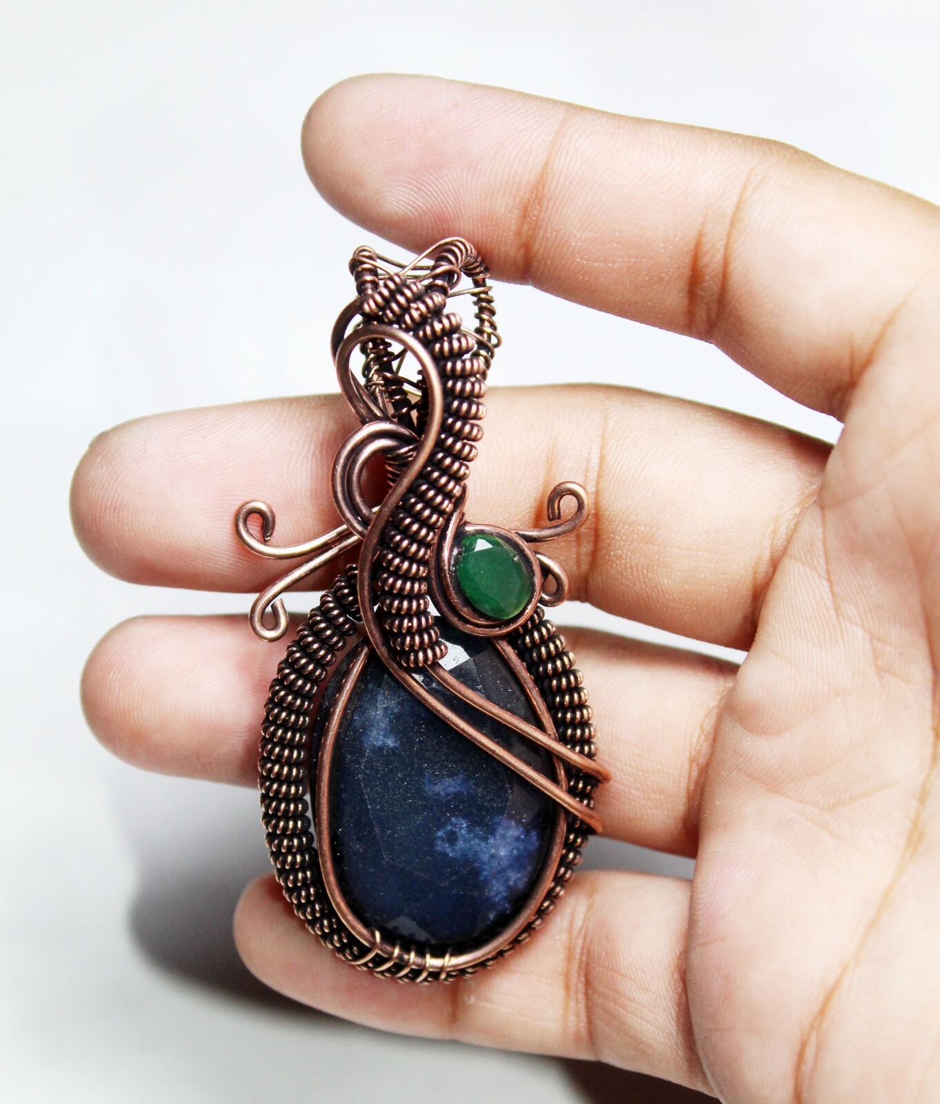 Onyx Hydro Tanzanite Gemstone Wire Warp Copper Jewelry Onyx Hydro Tanzanite Gemstone Wire Warp Copper Jewelry