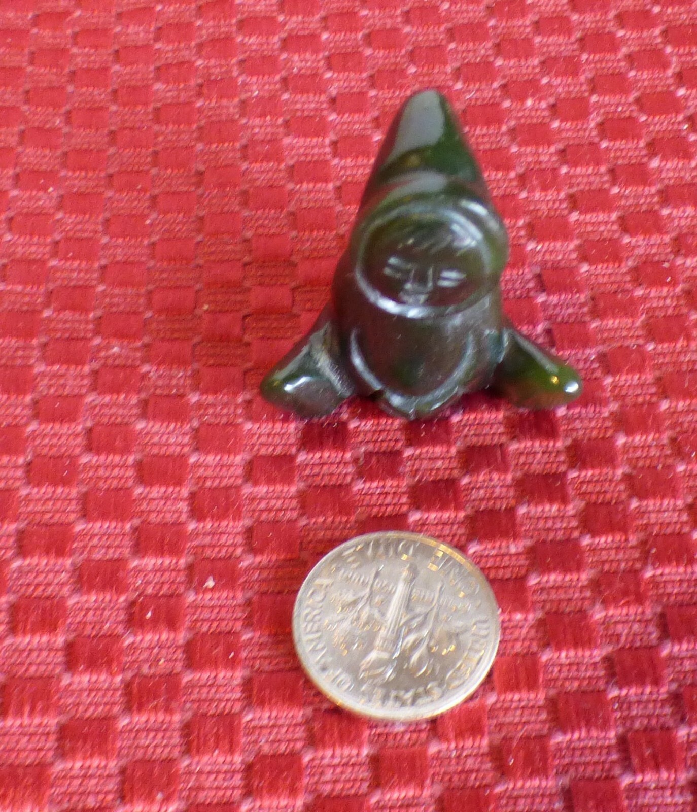 Vintage Small carved Eskimo Alaska Jade Green Stone Charm